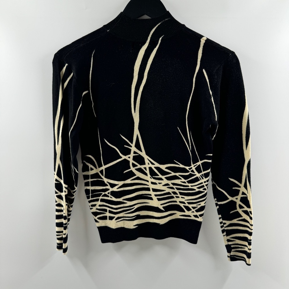Juliana Y2K Vintage Black Abstract Knit Sweater Size Small - Picture 5 of 5